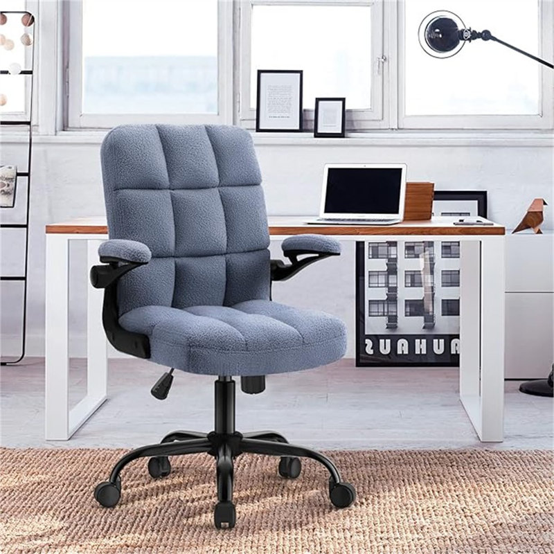 Fauteuil de bureau SEATZONE, Fausse fourrure, Bleu