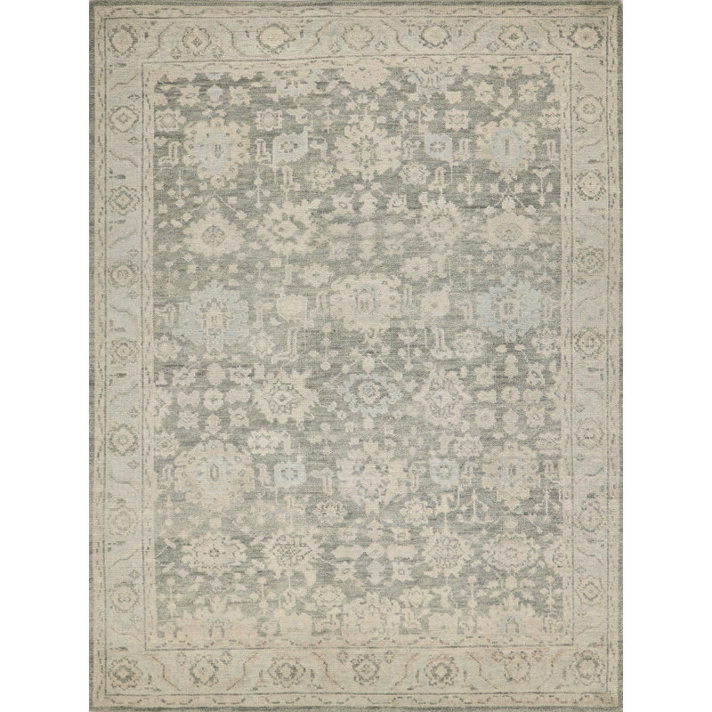 Verano Hand-knotted New Zealand Wool, Graphite/Fog Area Rug, Rectangle 2' x 3'