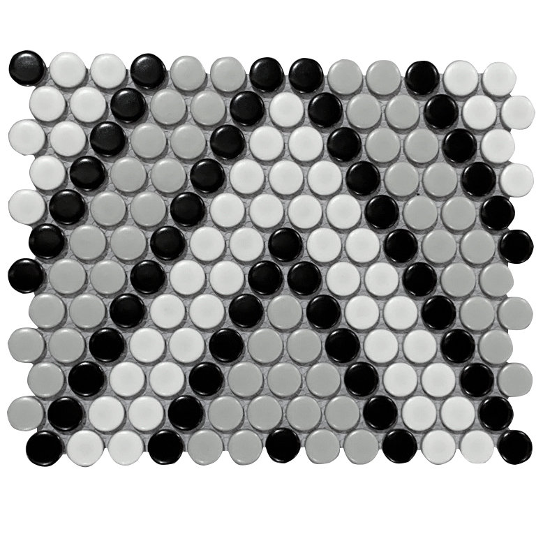 0.75" x 0.75" Porcelain Penny round Wall & Floor Tile