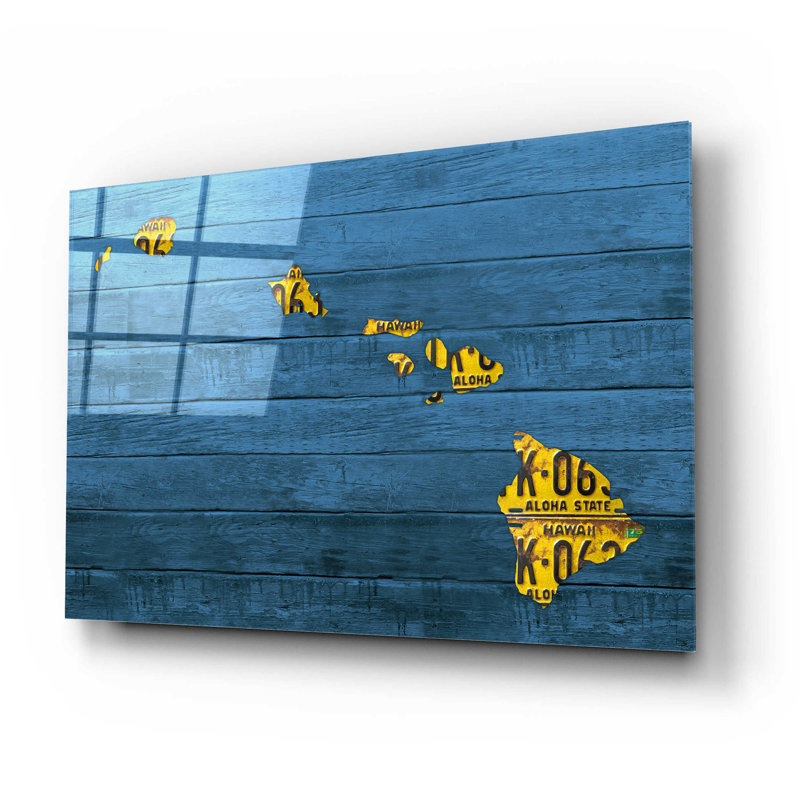 Carte de New Hawaii sur plastique / acrylique par Design Turnpike, H 16 po x l 24 po x P 0,2 po