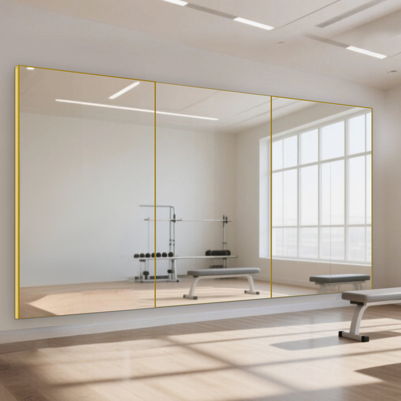 Miroir surdimensionné sur toute la longueur avec cadre en aluminium de qualité aérospatiale et verre nano - chambre à coucher, salle de bain, salle de sport