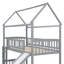Lit superposé simple au-dessus d'un lit simple avec glissade, lit maison avec glissade, gris (ANCIEN SKU: LT100213AAE)