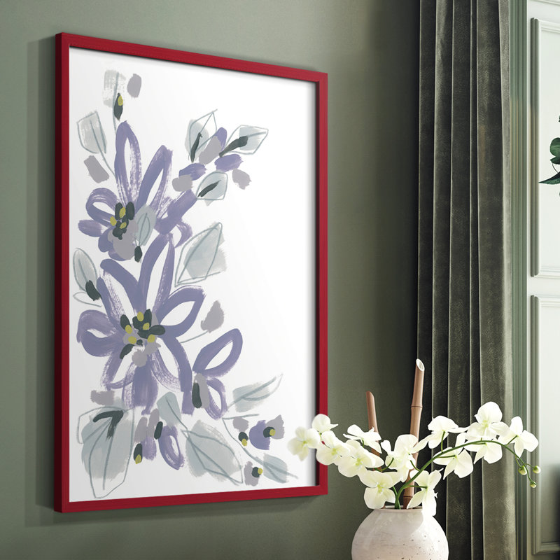 Periwinkle Patch I Framed Print - Solid Wood, Red Single Picture Framed, 10" H x 8" W