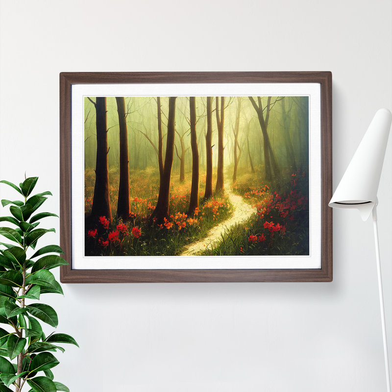 Ravishing Spring Forest - Single Picture Frame Painting, Walnut Framed, 46cm H x 64cm W x 2cm D