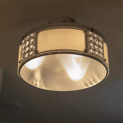 Plafonnier semi-encastré cylindrique unique à 3 lumières 14,75 po Rollins