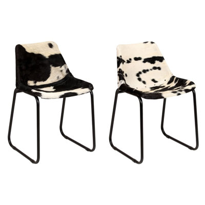 Chaise de salle à manger en cuir de chèvre véritable pour l'extérieur