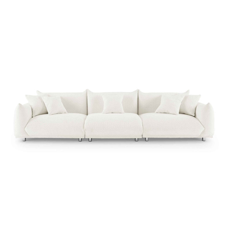 Amritha 316.2Cm Round Arms Sofa, Cream White