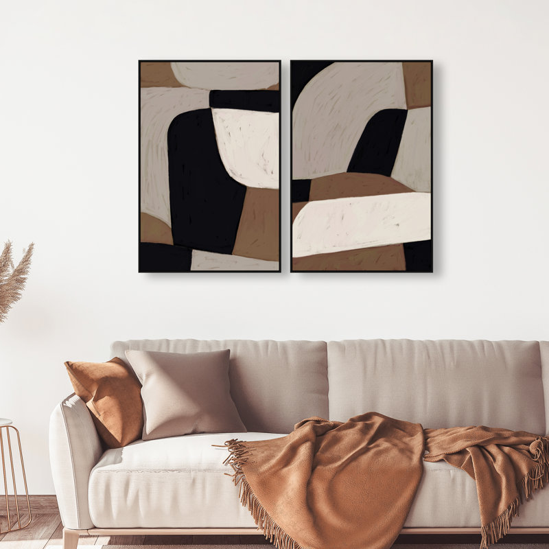 All The Way Set Abstract Canvas Print by Oliver Gal, Black Frame, 10 x 15, 31"H x 46"W, Black Floater Frame
