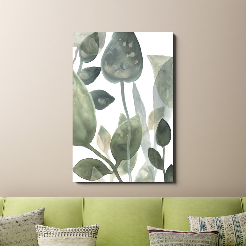 «Water Leaves I», peinture sur toile, H 48 po x l 32 po