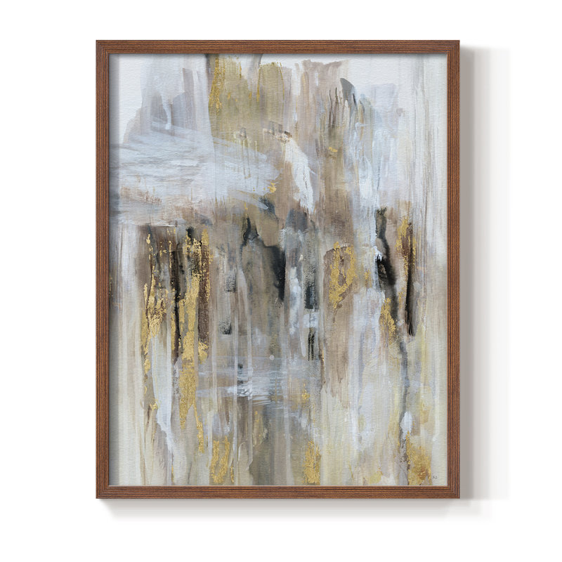 Reproduction encadrée en or doré - Bois massif, H 11 po x l 9 po, Noyer