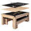 La table combinée 3-en-1 Hampton American de 7 pi comprend une table de billard, une table de ping-pong et une table de salle à manger avec banc de rangement double-93633285