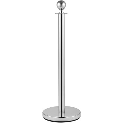 Ensemble de 6 chandeliers en velours argenté, 37,4 po de hauteur, 201 acier inoxydable, ensemble de 6 pièces, barrière en velours, argent, poteaux de queue à boule
