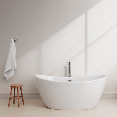 Baignoire de trempage autoportante en acrylique avec robinet 60 po. X 32 po. Dorrit