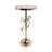 Round Side Table with Marble Top and Bow Design - Stylish Accent End Table for Living Room, Office, or Bedroom, 24"
