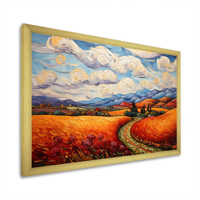 Vangogh Autumn Path IV, encadré sur toile par Vincent Van Gogh, peinture, H 24 po x l 32 po x P 1 po