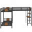 Lit superposé en L avec lit mezzanine avec bureau et tablette