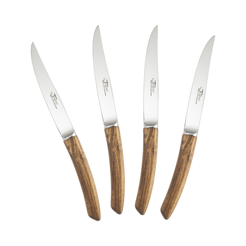 Ensemble de couteaux à steak 4 pièces Au Nain Le Thiers Prince gastronome avec poignées en bois de genévrier