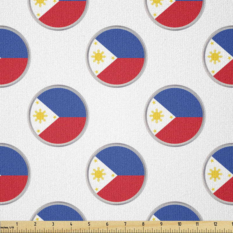 Culloch Pattern From The Circles with Flag of Philippines National Graphic Multi-Purpose Fabric