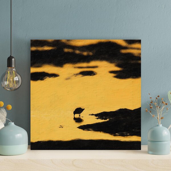 Red Barrel Studio® Silhouette Of Bird On Water During Daytime - 1 Piece ...