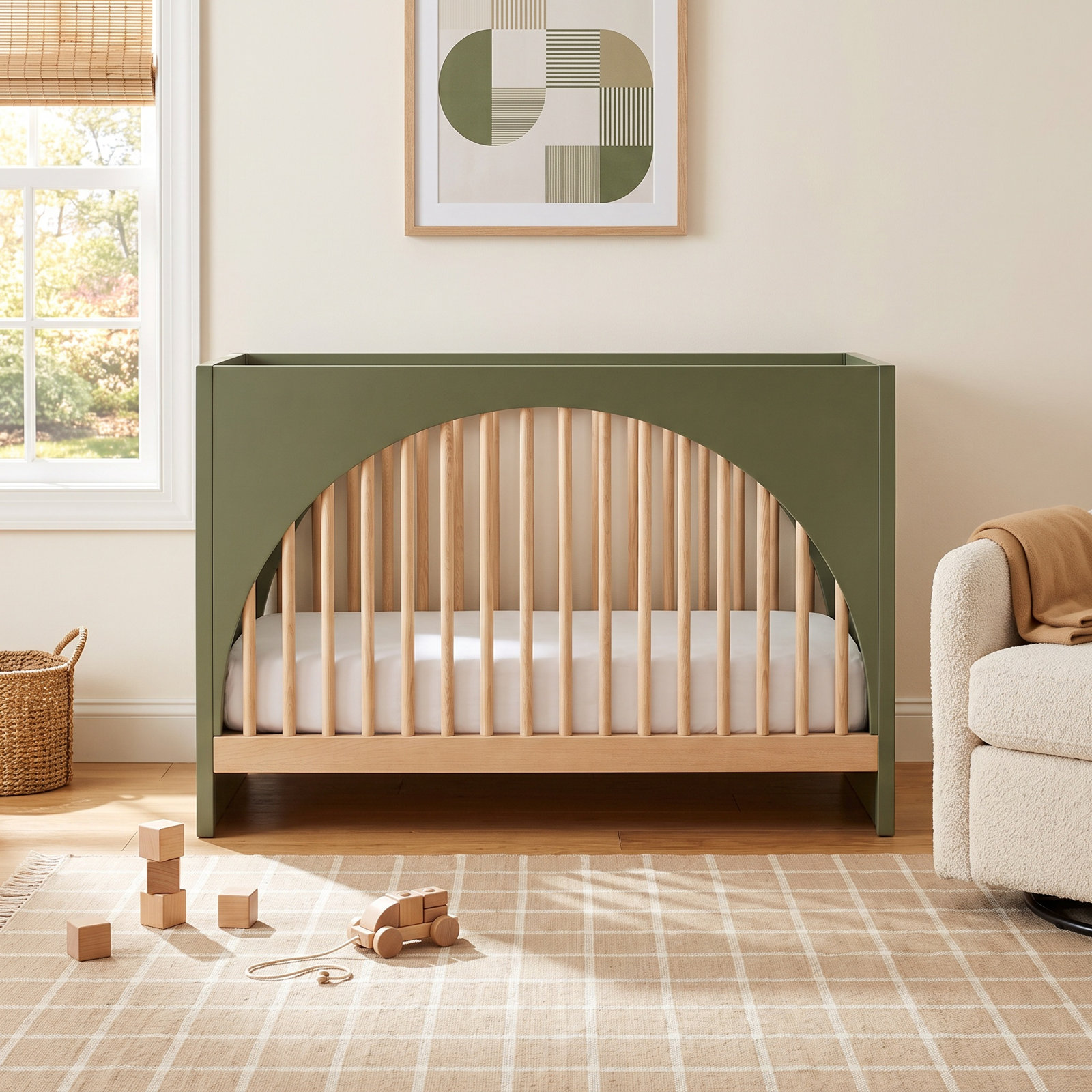 Moab 3-in-1 Convertible Crib, Green