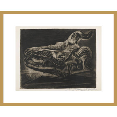 «Skull of a Goat on a Table» par Pablo Picasso, impression giclée sur cadre