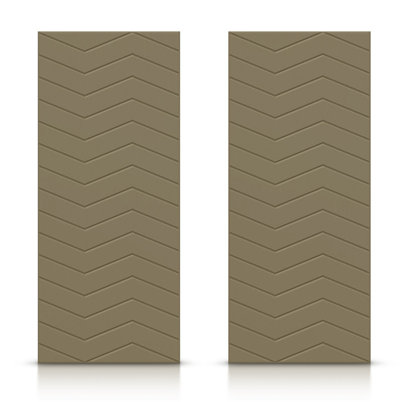 Portes de placard coulissantes à panneaux, Vert olive, 72 po x 80 po