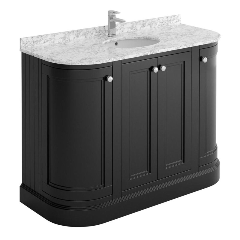 1200mm Single Bathroom Vanity with Undermount Ceramic Basin, Black