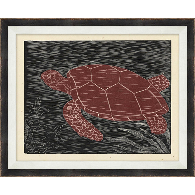 Sea Turtle Wood Block Painting