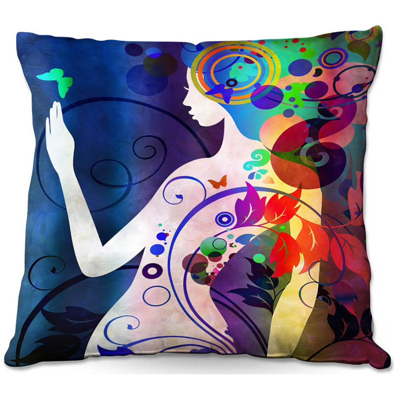 Canapé carré 5 coussin décoratif nuits wondrous, 16 po x 1 po, Bleu / Vert / Mauve