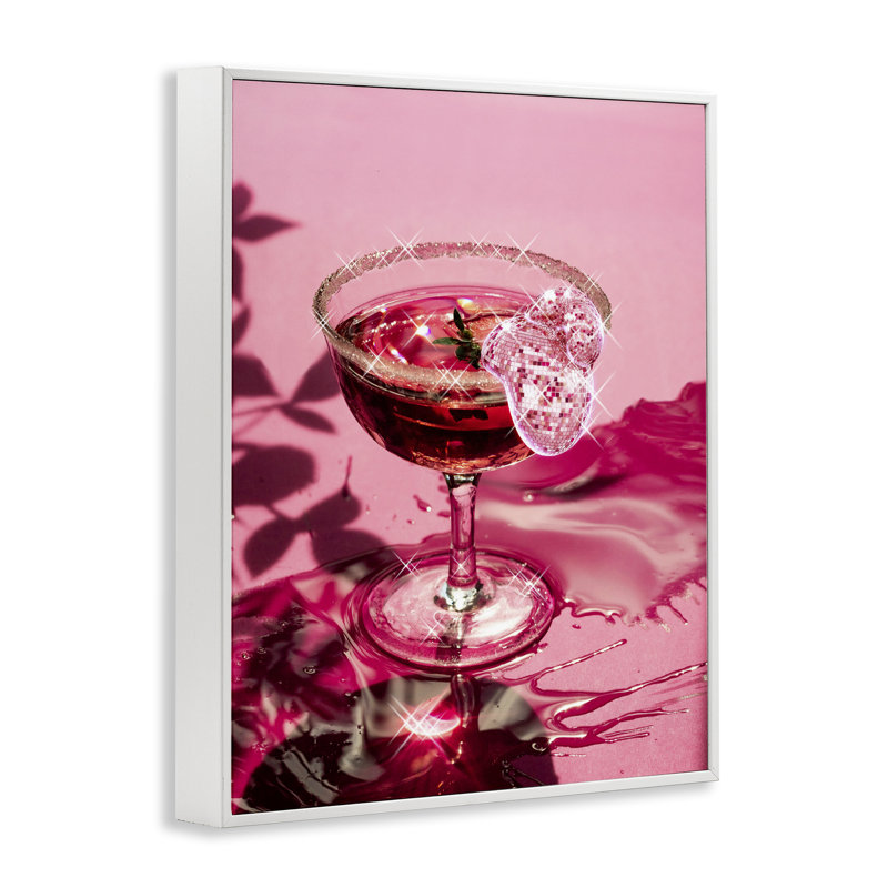 Art giclée rose par Ziwei Li, Estampe numérique encadrée blanc bord de mer, H 20 po x l 16 po
