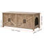 Enclos pour bac à litière pour 2 chats, 120 cm (L) x 47 cm (l) x 50 cm (H), meuble dissimulant le bac à litière à double compartiment, meuble en bois compatible avec la plupart des bacs à litière, gris-beige-1108694527