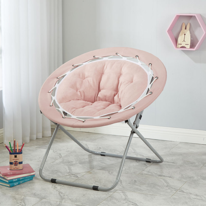 Fauteuil Papasan large de 30 po Laughlin, Microfibre rosé / microsuède