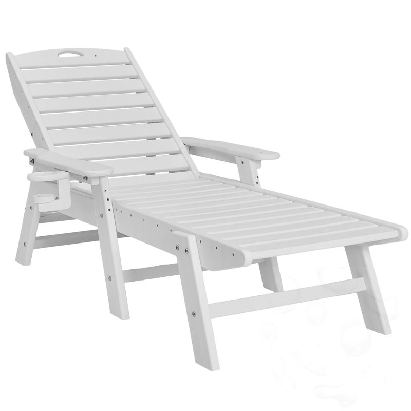 Chaise longue d'extérieur réglable et inclinable, White