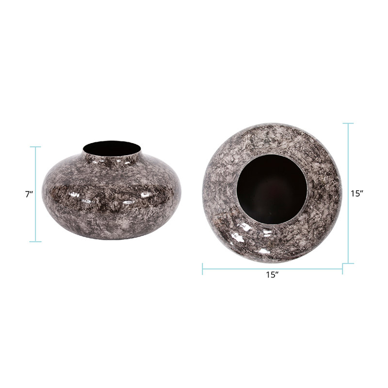 Marbled Aluminum Metal Table Vase
