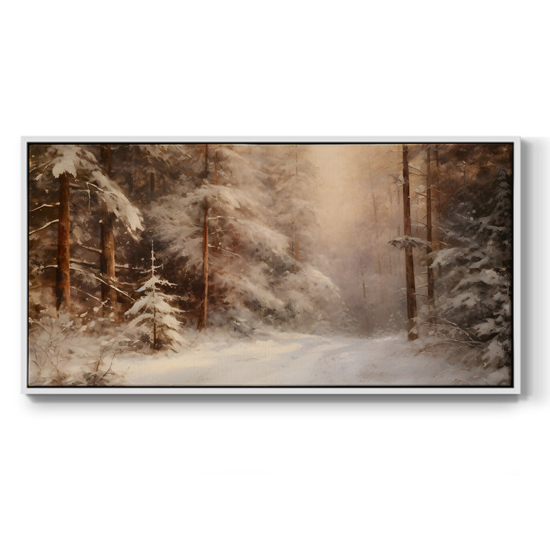 Série paysage - CML XXIX - Toile tendue avec châssis tendue, prête à être accrochée, H 25 po x l 49 po, Blanc