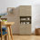 Render Tall Faux Travertine Linen Storage Cabinet In Travertine