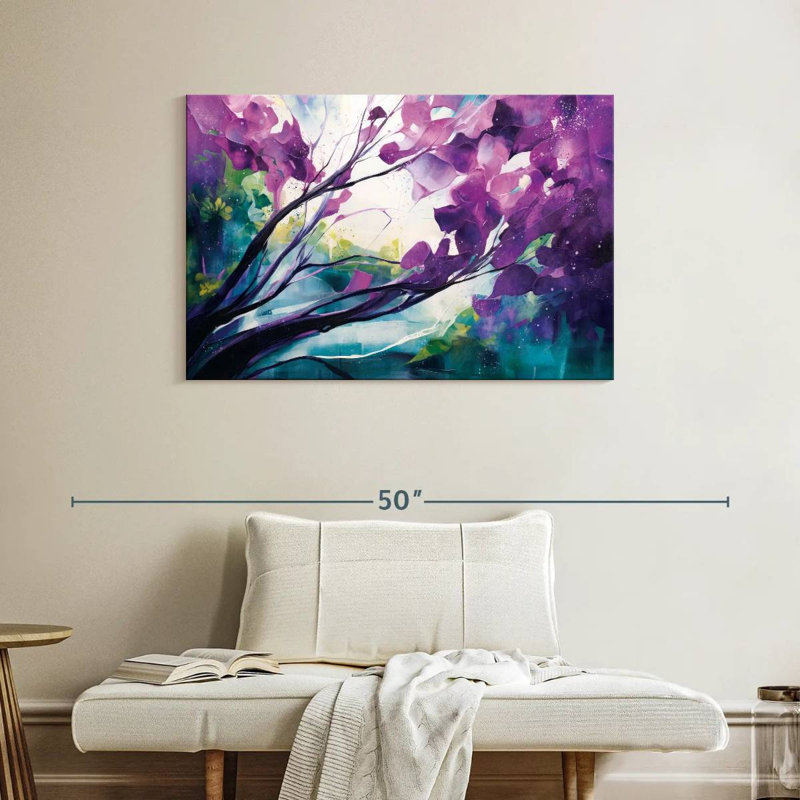 Fleurs mauves Avery, H 26 po x l 39 po