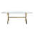 Beverly Modern Glass Dining Table with Gold Metal X-Legs – Contemporary Rectangular Dining Table-2053614905