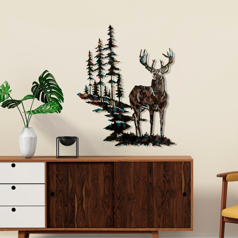 Rustic Wall Decor on Metal, Black