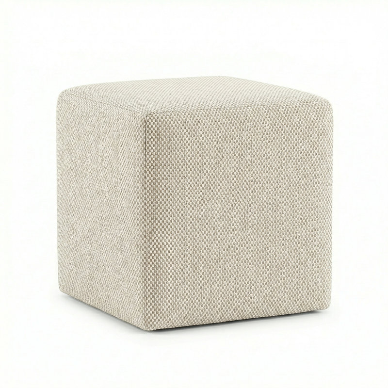 Berlin Gardens Lilly Hive 16" Square Pouf, Beige