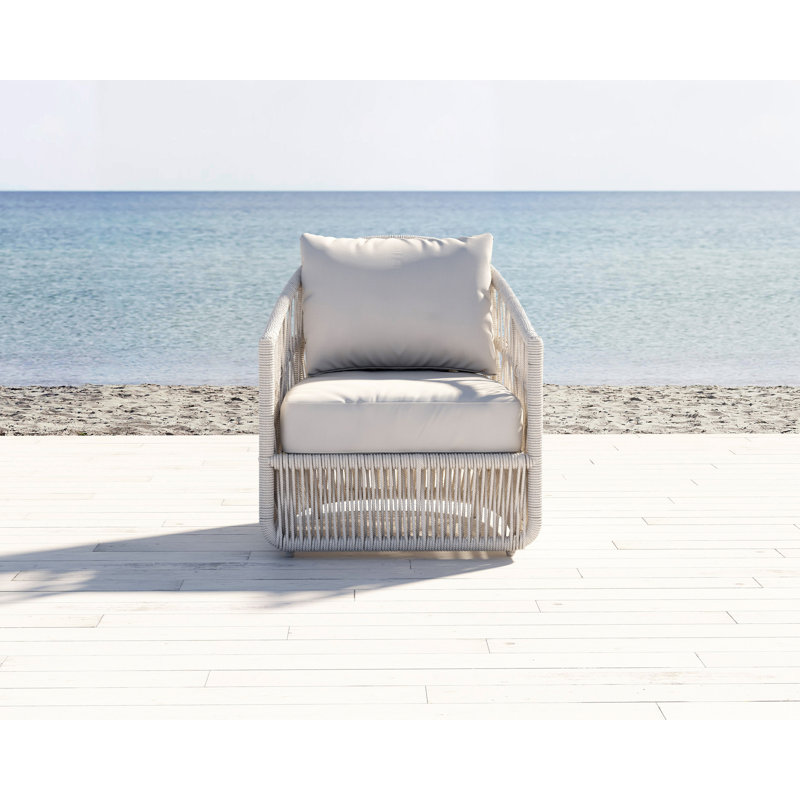 Dana Rope Club Chair, Linen Canvas Sunbrella® Canvas