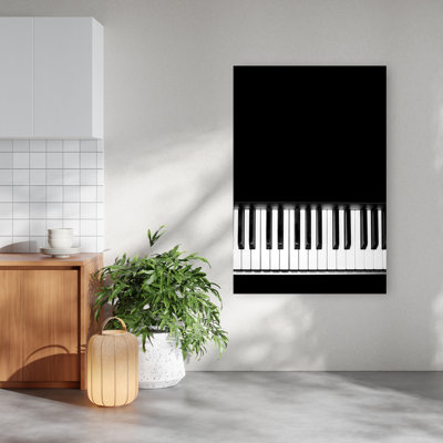 Elegant Piano Keys Abstract Contemporary Architecture Wall Art Print by Mathieu - Wrapped Canvas Print