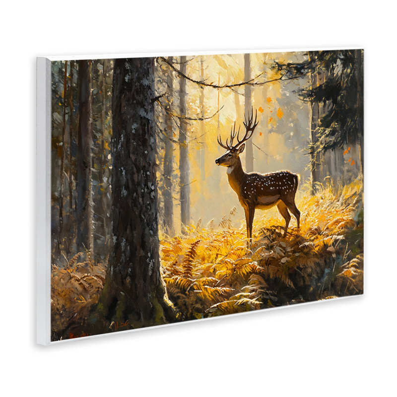 Plaque murale en forme de cerf tacheté en automne, par Franklyn Gregory, H 13 po x l 19 po