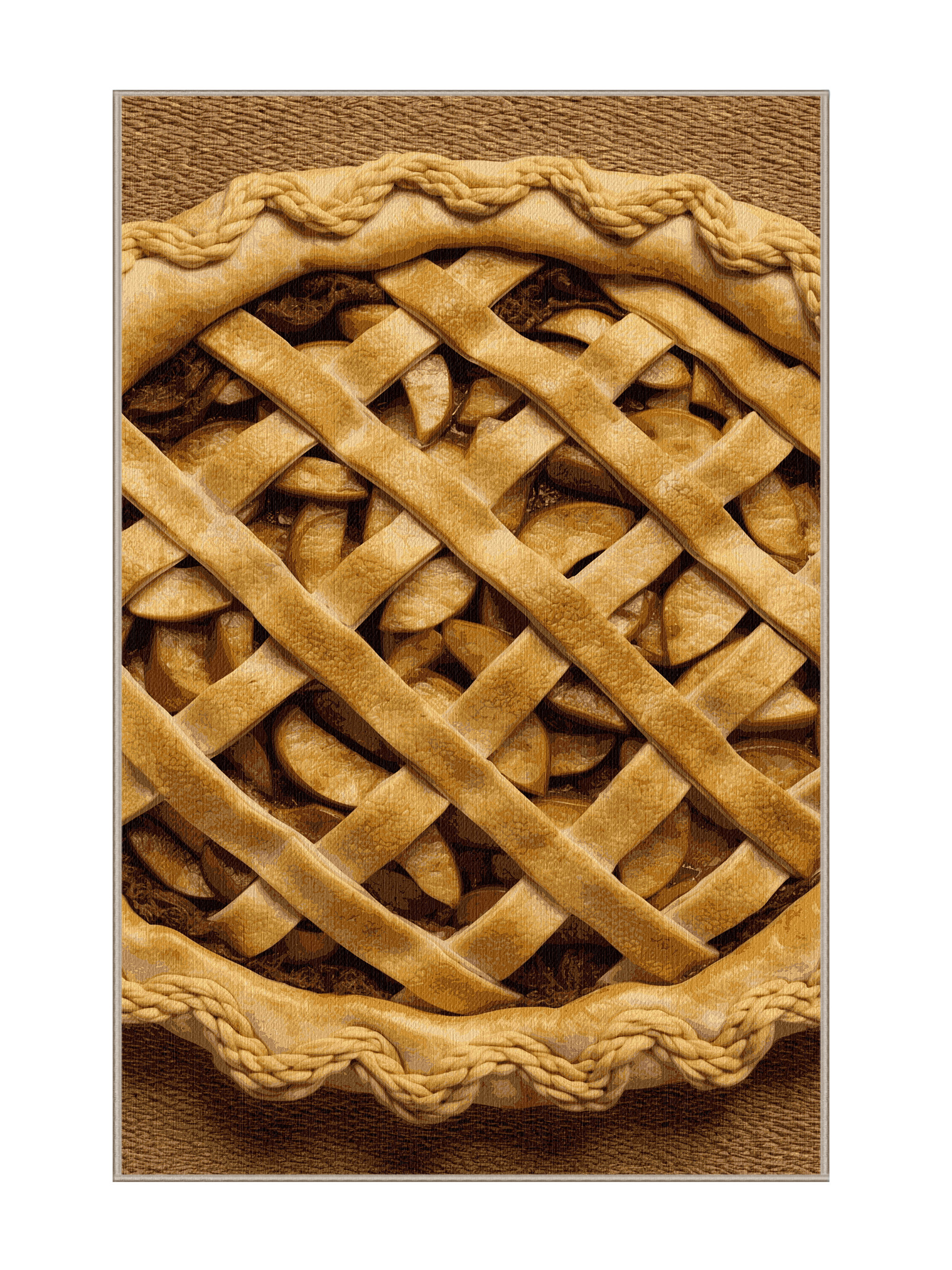 Pie Shape Rug Red Barrel Studio® Washable Apple pie Desserts Area Rug | Wayfair