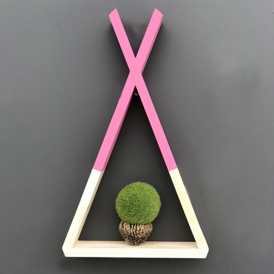 Étagère d'appoint triangulaire en bois massif