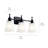 Cosabella Black 3-Light Vanity Light with Satin Etched Glass Shades-585684335