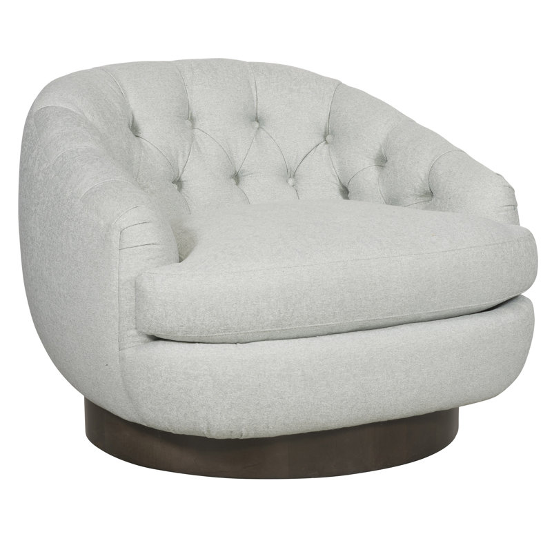 Michael Weiss Langston Upholstered Swivel Barrel Chair, Casa Blanca, Kimoni Natural