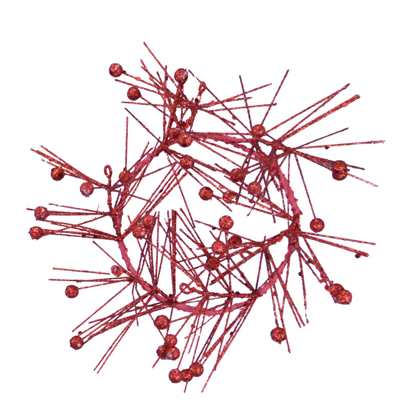 Couronne perlée, H 4,5 po x l 4,5 po, Rouge