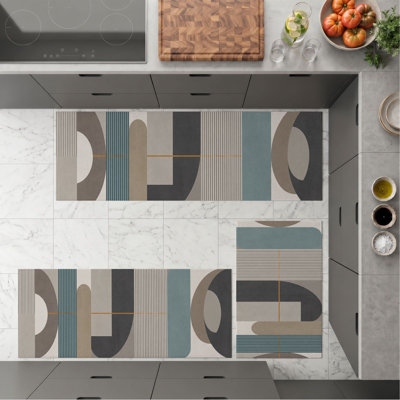 Tapis de cuisine géométriques antidérapants lavables