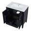 Ensemble de meuble-lavabo 60 po avec lavabo double 60 po, lavabo en céramique, portes à fermeture en douceur avec tablette, tiroir de rangement, noir-1317875485